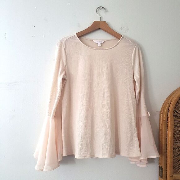 LC Lauren Conrad Bell Sleeve Blouse Pink S - Picture 1 of 7